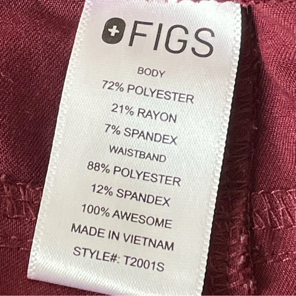 Figs Axim Burgundy Red Cargo Scrub Pants - 35665